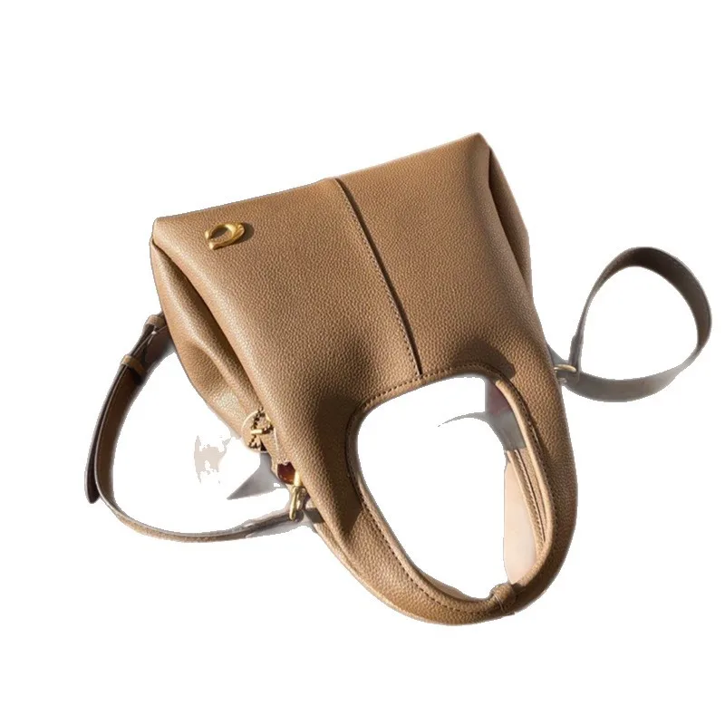 Women's bag lychee pattern Lana23 vegetable basket shoulder messenger bag retro portable bucket bag bucket type 2025 new - Image 2