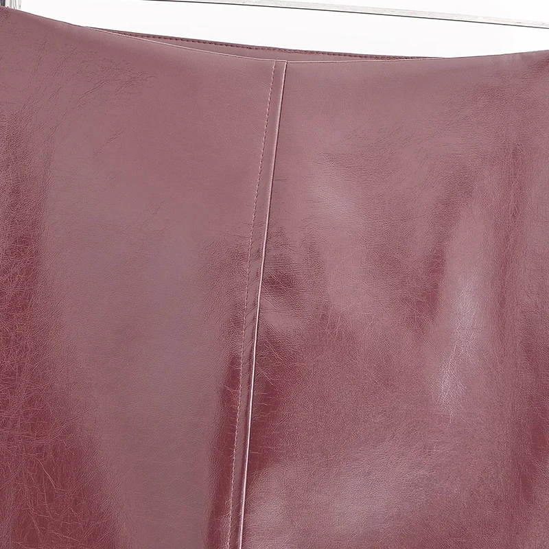 Women's Solid Bodycon Mini Skirt PU Leather Sexy Streetwear Elegant Fashion 2026 Y2K Style Faldas Mujer Skirt Faux Woman Skirt - Image 4