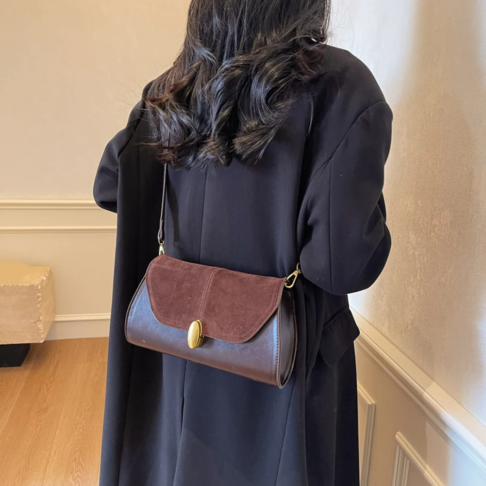 Fashion PU Shoulder Bag Stylish Crossbody Bag Adjustable Strap Vintage Small Tote Bag Trendy Commuting Bag Slouchy Hobo Bag - Image 3